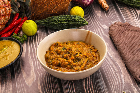 Indian vegan cuisine - Dal Tadka lentilの写真素材