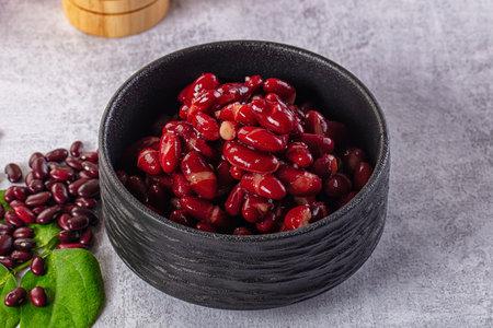 Tasty boiled red kidney beans in the bowl