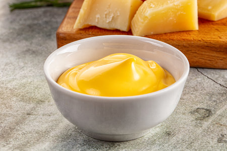 Yellow cheddar cheese creamy gourmet sauce