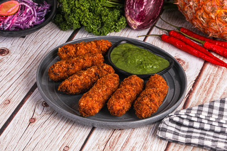Indian minced meat kebab crispy kofta