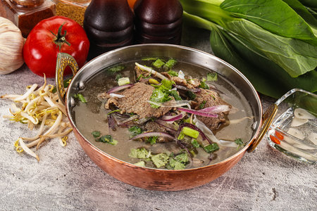 Vietnamese cuisine - Pho Bo soup with beef and noodle