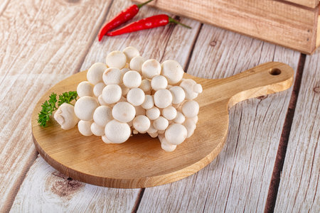 Raw asian mushrooms buna shimeji for cookingの写真素材