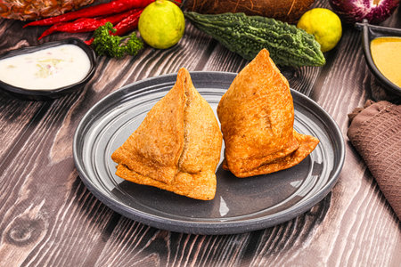 Indian cuisine - stuffed fried samosa pastrie