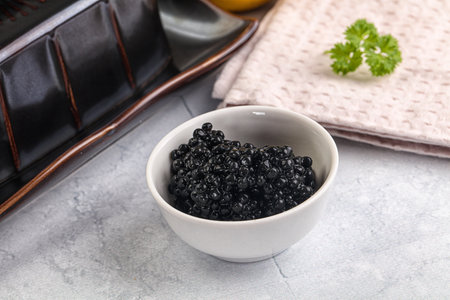 Luxury black sturgeon caviar in the bowlの写真素材