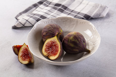 Ripe juicy sweet purple fig fruit