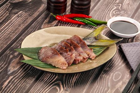 Raw yellowtail fresh fish sashimi snack