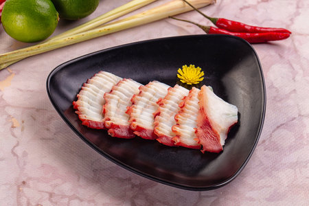 Gourmet Japanese raw octopus sashimi appetizerの写真素材