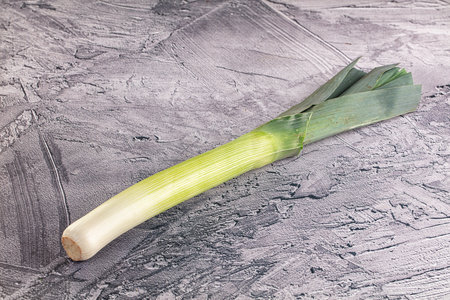 Raw ripe green leek onion for culinaryの写真素材