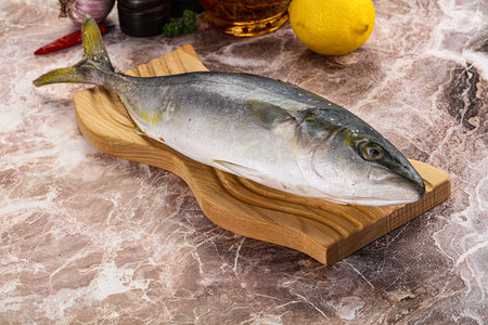 Raw Japanese Amberjack fish for cooking