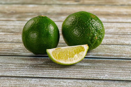 Fresh green sour lime citrus fruit