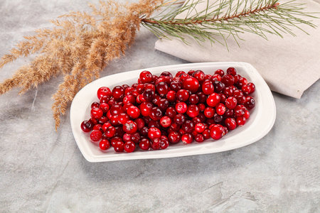 Ripe sweet sour wild cranberry heap