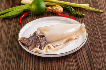 Raw cuttlefish molluck for cooking seafood