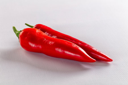 Raw ripe fresh red paprika pepperの写真素材