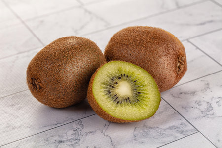 Sweet juicy Kiwi tropical fruit sliceの写真素材