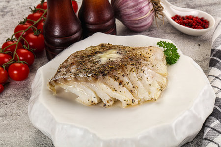 Dietary Baked code fish fillet with spices