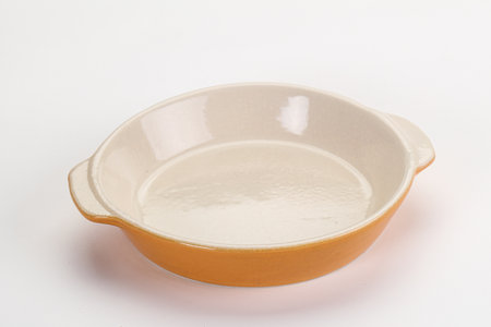 Empty clean color bowl dishware isolatedの写真素材