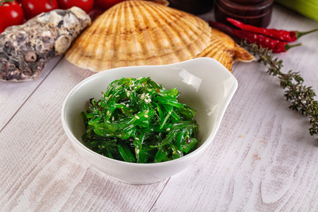 Japanese Chuka Wakame salad with sesame seedsの写真素材