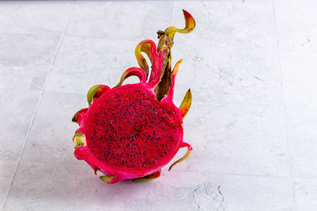 Tropical exotic sweet dragon fruit pitahayaの写真素材