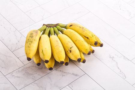 Sweet Mini yellow banana fruit heapの写真素材