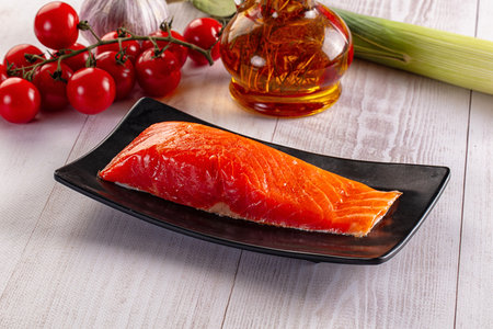 Salted salmon fish fillet piece snack