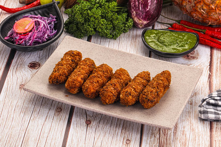Indian minced meat kebab crispy kofta