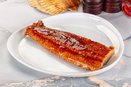 Smoked unagi eel fish