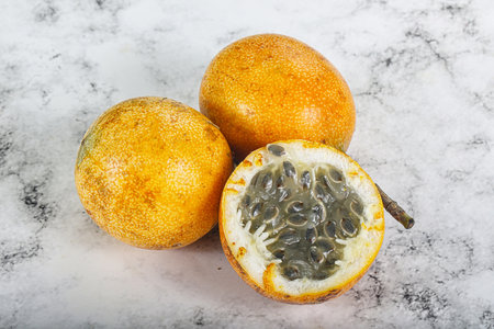 Yellow sweet and juicy tropical passion fruit - Granadilla