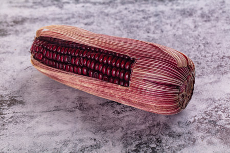 Organic natural Black ripe sweet cornの写真素材