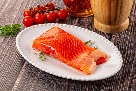 Gourmet salmon red fish fillet piece