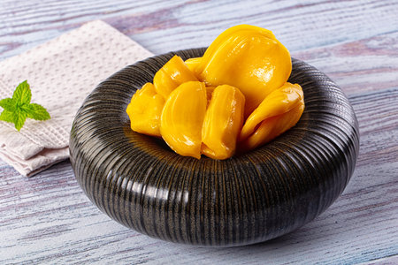Canned sweet juicy yellow Jackfruit segment