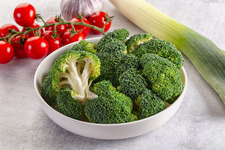 Dietary cuisine - Raw broccoli segment for cooking