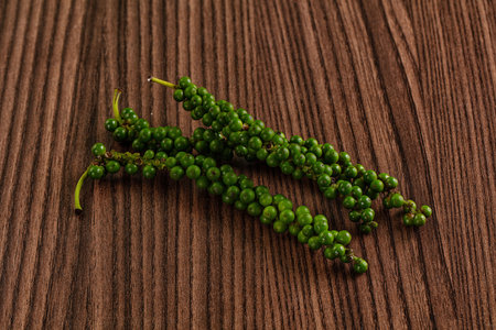 Fresh raw green natural branch pepper cornの写真素材