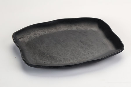 Empty clean color plate dishware isolated