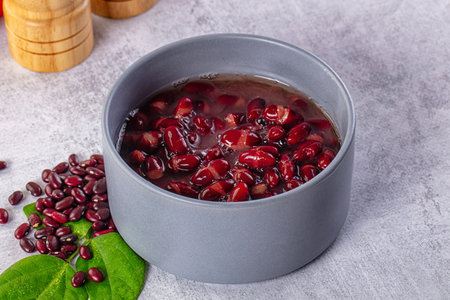 Tasty boiled red kidney beans in the bowl