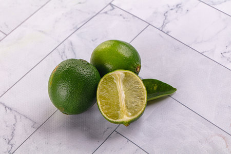 Ripe green sour lime citrus fruit