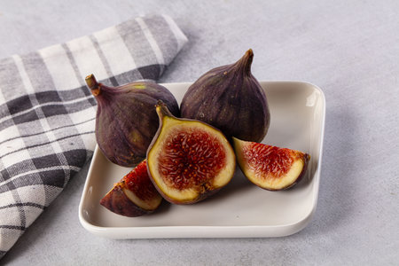 Ripe juicy sweet purple fig fruit