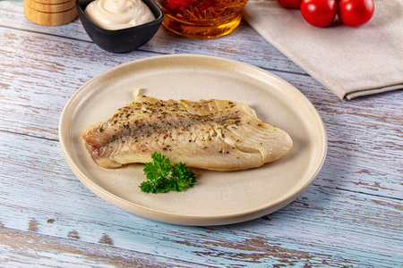 Steamed dietary tilapia fish fillet with spices
