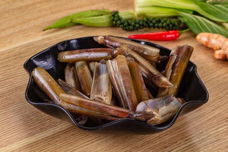 Fresh raw razor fish mollisc for cooking