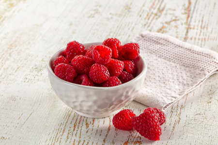 Ripe sweet juicy organic fresh rasberry