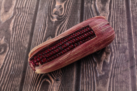 Organic natural Black ripe sweet cornの写真素材