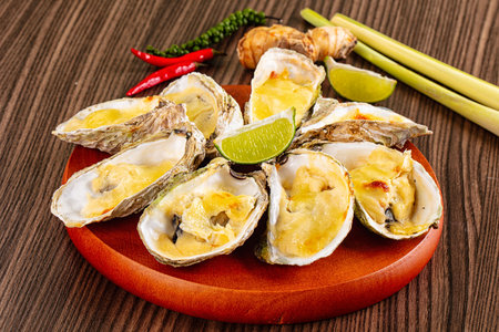 Gourmet baked oysters with parmesan cheese