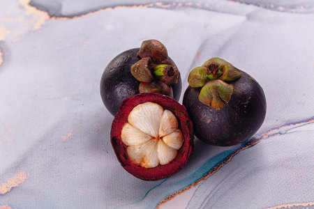 Ripe sweet juicy tropical mangosteen fruit