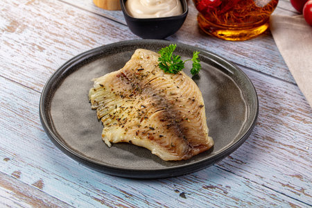 Steamed dietary tilapia fish fillet with spices