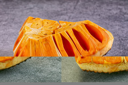 Ripe sweet juicy tropical exotic jackfruit cut