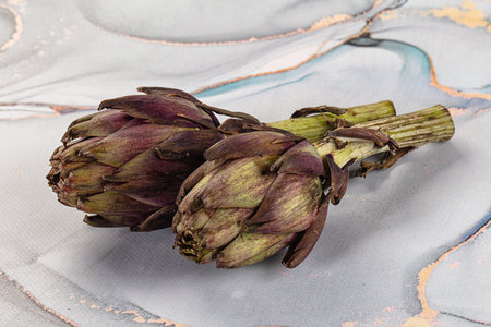 Organic food - Ripe raw green artichoke flowerの写真素材