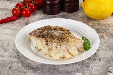 Dietary Baked code fish fillet with spices