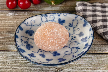 Japanese rice dessert mochi cake with cream
