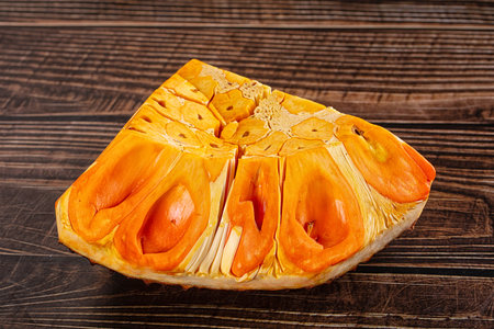 Ripe sweet juicy tropical exotic jackfruit cut