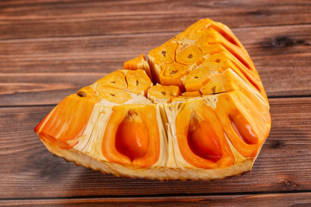 Ripe sweet juicy tropical exotic jackfruit cut