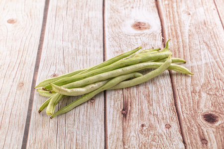 Raw green string beans heap for cooking